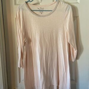 Chico's Light Blush Three-Quarter Sleeve Top
